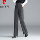 皮爾卡丹（pierre cardin）羊絨毛呢褲女2026新款春秋季高腰寬松百搭氣質(zhì)時(shí)尚窄版直筒闊腿褲 黑灰色（春秋款） XL 29 【建議115-125斤】