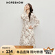紅袖【鳥啼樹發(fā)】國風(fēng)碎花連衣裙秋季2024新款女裝收腰飄帶領(lǐng)雪紡長裙 米底花611 S