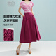 晚白【斷碼清倉】夏款時(shí)尚簡(jiǎn)約氣質(zhì)半裙休閑純色全棉A字半身裙 玫紅色 XL
