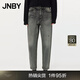江南布衣（JNBY）冬季牛仔褲女100%棉復(fù)古水洗高腰長褲通勤錐型鉛筆褲5M0E13090 986/牛仔白 M