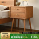 聯(lián)邦（LANDBOND）家具 實木帶抽屜床頭柜 現(xiàn)代簡約臥室床邊柜子櫻桃木收納儲物柜 【櫻桃木】夢至床頭柜