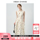 VEGA CHANG無(wú)袖連衣裙女2025年新款夏季田園風(fēng)櫻桃印花收腰顯瘦高級(jí)感背心裙 杏仁白 M