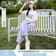 香影休閑套裝女2025年夏季新款一整套搭配短袖t恤紫色褲子兩件套 紫色 M