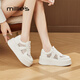 妙麗（Millies）品牌透氣小白鞋女網(wǎng)面鏤空運(yùn)動(dòng)休閑女鞋2025夏季新款松糕厚底板鞋 白色 36