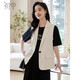 初申西裝馬甲女高級感職業(yè)通勤休閑百搭疊穿西裝外套背心S143J4579 L