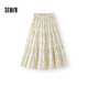 森馬（Semir）半身裙女油畫風(fēng)碎花蛋糕裙多巴胺2025夏甜美A字長裙10D325120005