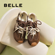 百麗（Belle）董璇同款流心糖阿甘鞋女德訓鞋新款商場(chǎng)運動(dòng)風(fēng)休閑鞋E7H1DCM5預售 棕色 （4.5CM增高） 37 (235mm)