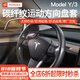 YZ適用tesla特斯拉model3Y方向盤套超薄吸汗車內(nèi)飾裝飾改裝丫配件 Model3/Y原廠碳纖紋方向盤套黑色