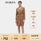 PORTS寶姿女裝秋季新款修身通勤雙排扣連衣裙ALD9D028NWF 駝色 M (6)