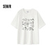 森馬（Semir）短袖T恤女設計感繡花套頭衫趣味ins潮夏個(gè)性寬松上衣女生小眾 本白10101 L