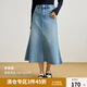 獨(dú)束大碼女裝復(fù)古藍(lán)色牛仔半身裙2025春裝新款a字裙遮胯高腰顯瘦 牛仔色（常規(guī)款） XL (尺碼：3)