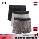 安德瑪（UNDERARMOUR）春夏Tech Boxerjock男子3英寸印花運動休閑內(nèi)褲-3條裝1387419 混色035 L