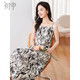 初申夏季短袖連衣裙女撞色碎花氣質(zhì)時(shí)尚海灘度假吊帶長(cháng)裙S141Q1110
