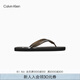 Calvin KleinJeans25春夏男士簡約休閑ck字母沙灘泳池人字拖涼拖鞋禮物ZM03099 0GM-黑色/灰色 44