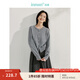 茵曼（INMAN）開衫毛衣女氣質(zhì)千金風(fēng)釘珠圓領(lǐng)2025春季女裝新款洋氣短針織外套 花灰色 L
