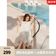ELLE暈染漸變圓領(lǐng)無袖a字連衣裙女2025夏新款優(yōu)雅氣質(zhì)背心裙長裙 淺卡其 S