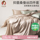蠶花娘娘高端6A真絲四件套100%桑蠶絲套件床上用品220*240cm【燕麥奶杏】