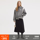 fano studios范洛冬季新款棒球服外套女設(shè)計感復古學院風刺繡毛呢加厚短外套 花灰色 L