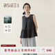 本澀 BSIEE2025年夏季新款純色無(wú)袖小衫條紋休閑褲兩件套女士套裝 藏青色 * M