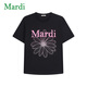 MARDI官方正品漸變小雛菊字母印花短袖時(shí)尚休閑寬松純棉T恤2025夏新款 黑色X杜鵑粉 XS