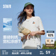 森馬（Semir）迪士尼短袖t恤女中長款寬松圓領(lǐng)上衣25夏新款涼感重磅刺繡打底衫 本白10102 M