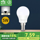 雷士照明（NVC）led燈泡E14小螺口燈泡節能燈燈泡超亮家用水晶吊燈燈泡照明球泡燈 【單只裝】E14 5W正白光
