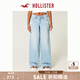 HOLLISTER25春夏新款baggy風(fēng)破洞低腰闊腿牛仔褲女裝KI355-5393 破洞款，淺色 26 150/66A 2短版