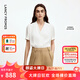 朗姿2025年夏季新款氣質(zhì)高級(jí)感襯衣上衣短袖法式米白色襯衫小衫女 米白色 S