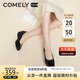 康莉（COMELY）軟牛皮單鞋女春季圓頭舒適平底鞋軟底通勤百搭媽媽鞋 黑色 36 