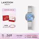 LANZOOM藍族黑金小方糖手表女士滿天星時尚輕奢高級七夕情人節(jié)禮物送女友 【可代寫賀卡】銀色鋼琴帶