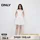 ONLY2025夏季新款通勤風(fēng)收腰墊肩無袖短裙牛仔連衣裙女|125242004 J2G 米白色 S