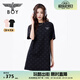 BOY LONDON春夏女款T恤裙?jié)M印潮牌直筒連衣裙W17906 黑色 M