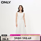 ONLY夏季通勤顯瘦吊帶收腰A字中長款連衣裙女|124242010 J2Z 白色牛仔提花印花 XS (155) 76A