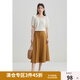獨束大碼女裝簡約兩穿亞麻針織衫女百搭短款上衣T恤2024夏季新款 白色 XL (尺碼：3)