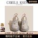 CAMILA KSENIA老爹鞋女士2025新款夏季復(fù)古網(wǎng)面透氣舒適厚底增高時(shí)尚百搭運(yùn)動(dòng)鞋 灰色 37