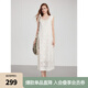 ELLE法式假兩件蕾絲鏤空無袖連衣裙女2025夏季新款優(yōu)雅時髦背心裙 米黃 M