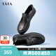 他她（TATA）豆豆鞋男休閑皮鞋懶人一腳蹬舒適商務(wù)樂福鞋新款TCL01AM3 黑色 40