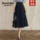 奧絲婕（Aosijie）高端品牌 半身裙女中長(zhǎng)款2025夏季新款高腰垂感法式遮胯a字傘裙 深藍(lán)色 2XL 【135-170斤】