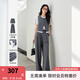梵希蔓花灰色老錢風(fēng)通勤套裝女2025夏季新款無(wú)袖馬甲闊腿褲兩件套 M9762 花灰色 M
