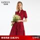 歌莉婭春夏爆款約會(huì)紅色連衣裙女2025氣質(zhì)絕美棉布小紅裙子1C4R4K0ZA 53R椒紅 M