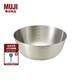 無印良品（MUJI）  不銹鋼 盆 餐具 家用揉面盆洗菜發(fā)面盆  和面盆 料理盆 銀色 L 直徑22*高9.1cm