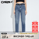 ONLY夏季百搭男友風(fēng)高腰九分哈倫牛仔褲女|124149039 J33 復(fù)古350牛仔洗水 S 160/64A