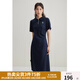 獨束大碼女裝【雙色雙版】氣質(zhì)休閑Polo領(lǐng)連衣裙女夏裝新款簡約裙子 星空藍-長款 XL (尺碼：3)