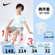 NIKE 耐克童裝短褲+短袖2件套2025年夏季新款滿印男女童運動時尚套裝