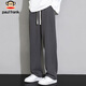 大嘴猴（paul frank）休閑褲男士褲子男夏季寬松運動衛(wèi)褲垂感闊腿男褲 灰色 XL