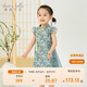 戴維貝拉女童連衣裙夏裝兒童國風(fēng)漢服旗袍裙子寶寶復(fù)古印花裙
