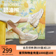 斯凱奇（Skechers）奶茶熊秋冬女鞋熊貓老爹鞋透氣休閑運動鞋厚底149238 QQ豆乳/NAT 37
