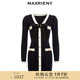 MAXRIENY財(cái)閥千金針織裙蝴蝶結(jié)小香風(fēng)新年紅連衣裙氣質(zhì)顯瘦短裙 黑色 S 01