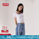 Levi's【商場同款】李維斯25年夏季新款女士針織休閑短袖T恤0019T 純白 L