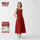 無印良品（MUJI） IDEE 女式 平紋 連體裙 女裝連衣裙裙子春季 無袖可疊穿 背心裙 深紅色 M 155/80A